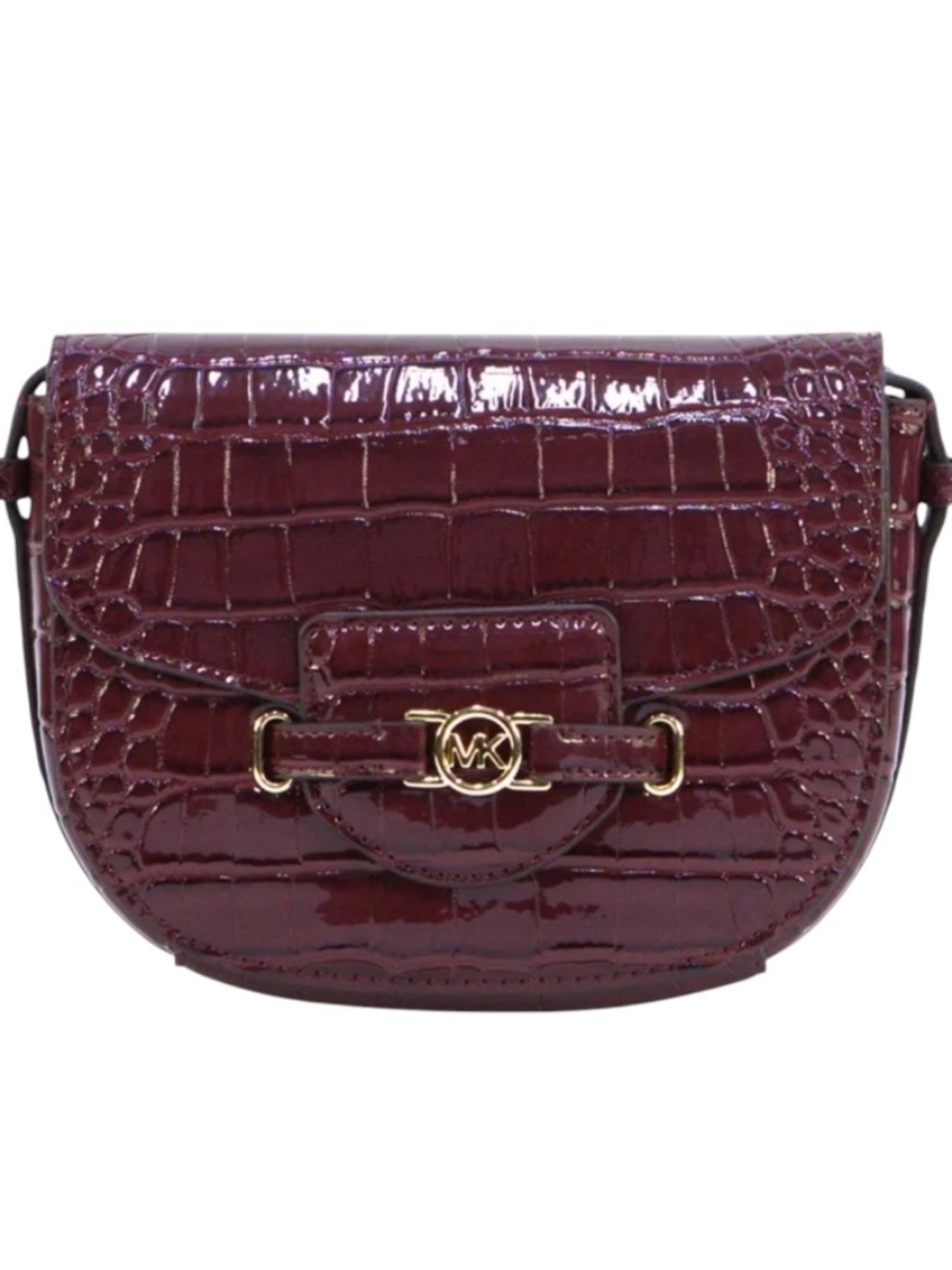 Michael Kors Reed Croc-Embossed Saddle Crossbody Bag